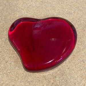 Authentic Tiffany & Co  Elsa Peretti’s Red Crystal Heart Paperweight